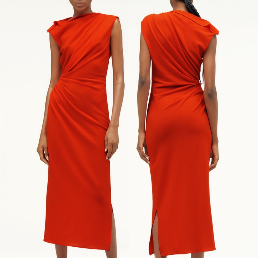 Zara Collection Narciso Rodriguez Midi Gathered Dress Size S